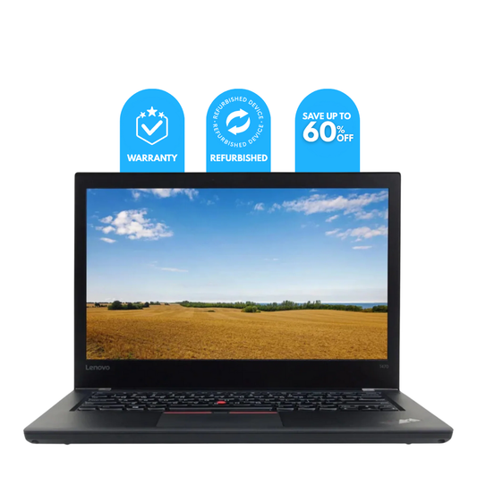 Refurbished Lenovo ThinkPad T470 Laptop | Intel Core i5 7th Gen | 8GB RAM | 256GB SSD | 14″ FHD Display