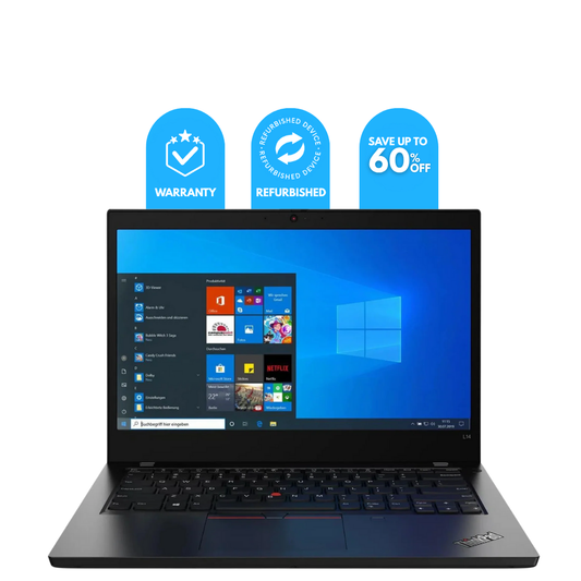 Refurbished Lenovo ThinkPad L14 Laptop | Intel Core i5 10th Gen | 8GB RAM | 256GB SSD | 14″ Display